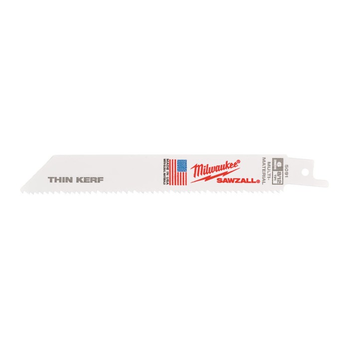 Полотно для шабельних пил THIN KERF MILWAUKEE, 150х3,1/2,1мм, (5шт), (універсальні) Полотно для шабельних пил THIN KERF MILWAUKEE, 150х3,1/2,1мм, (5шт), (універсальні)