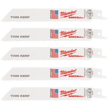 Полотно для шабельних пил THIN KERF MILWAUKEE, 150х3,1/2,1мм, (5шт), (універсальні)