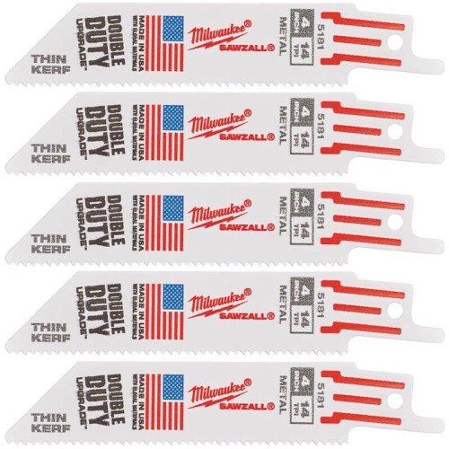 Полотно для шабельних пил THIN KERF MILWAUKEE, 100х1,8мм, (5шт), (метал)