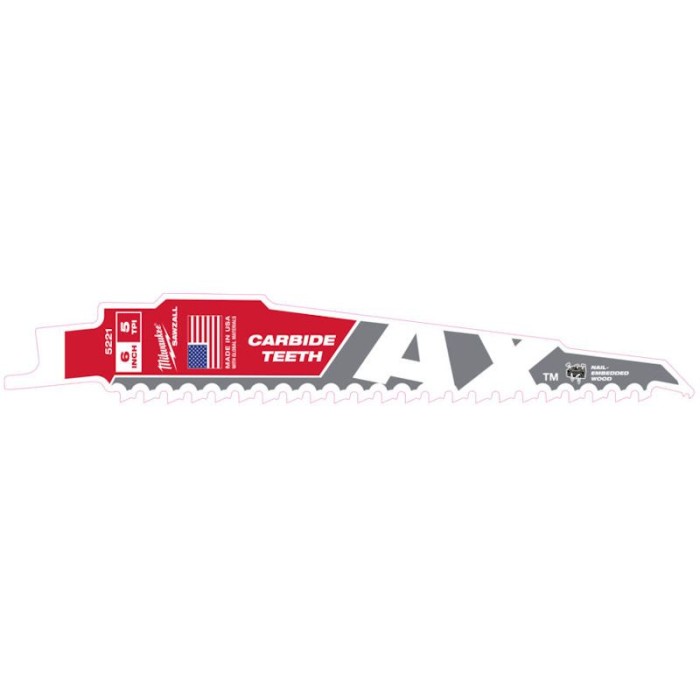 Полотно для шабельних пил AX CARBIDE MILWAUKEE, 150х5мм, (деревина з цвяхами) Полотно для шабельних пил AX CARBIDE MILWAUKEE, 150х5мм, (деревина з цвяхами)