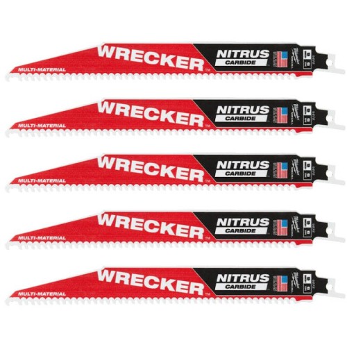 Полотно для шабельних пил WRECKER CARBIDE NITRUS MILWAUKEE, 300х4,2мм, (5шт), (мультіматеріал)