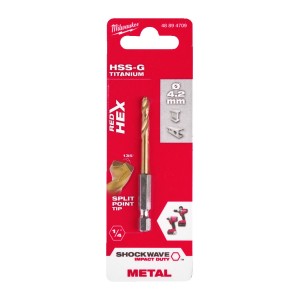 Свердло по металу RedHEX SHOCKWAVE HSS-TiN MILWAUKEE, діаметр 4,2х74х28мм