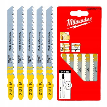 Полотна для лобзиків T144D MILWAUKEE, 75х4,0мм, (5шт), (деревина, швидкий різ)