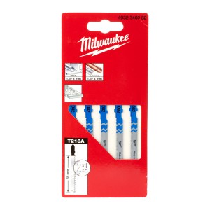 Полотна для лобзиків T218A MILWAUKEE, 55х1,2мм, (5шт), (фігурний різ, універсальні)