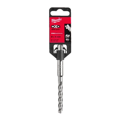 Бур SDS-PLUS MX4 MILWAUKEE, діаметр 8,0х115х50мм