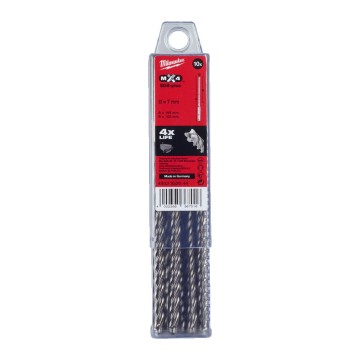 Бур SDS-PLUS MX4 MILWAUKEE, діаметр 7,0х165х100мм, (10шт), пластикова коробка