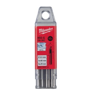 Свердло по металу HSS-G MILWAUKEE DIN1897, діаметр 6,0х66х28мм, скорочене, (10шт), пластикова коробка