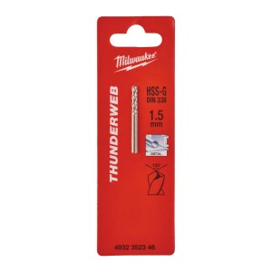 Свердло по металу THUNDERWEB HSS-G MILWAUKEE DIN338, діаметр 1,5x40х18мм, (2шт)