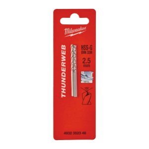 Свердло по металу THUNDERWEB HSS-G MILWAUKEE DIN338, діаметр 2,5x57х30мм, (2шт)