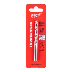 Свердло по металу THUNDERWEB HSS-G MILWAUKEE DIN338, діаметр 6,0x93х57мм
