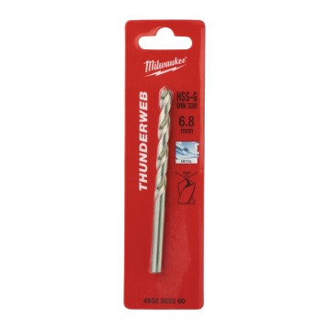 Свердло по металу THUNDERWEB HSS-G MILWAUKEE DIN338, діаметр 6,8x109х69мм