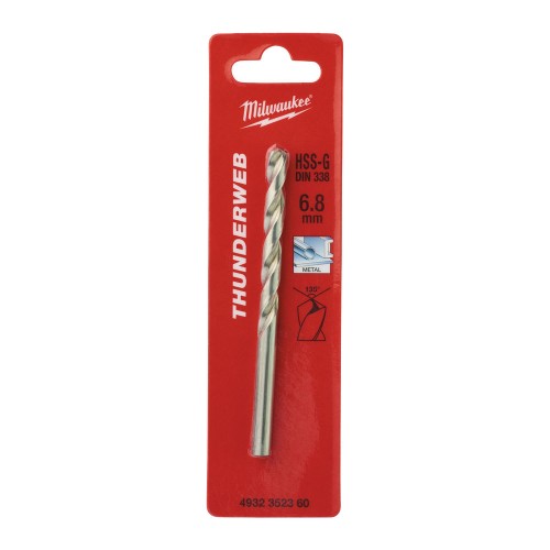 Свердло по металу THUNDERWEB HSS-G MILWAUKEE DIN338, діаметр 6,8x109х69мм