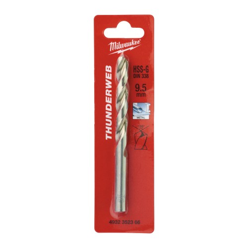 Свердло по металу THUNDERWEB HSS-G MILWAUKEE DIN338, діаметр 9,5x125х81мм
