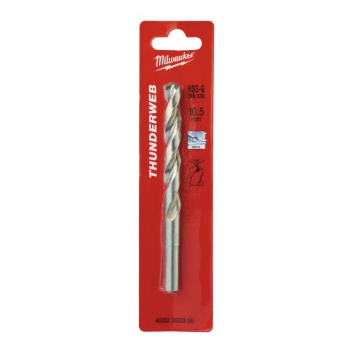 Свердло по металу THUNDERWEB HSS-G MILWAUKEE DIN338, діаметр 10,5x133х87мм