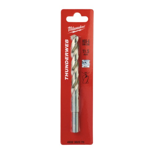 Свердло по металу THUNDERWEB HSS-G MILWAUKEE DIN338, діаметр 11,5x142х94мм