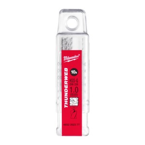 Свердло по металу THUNDERWEB HSS-G MILWAUKEE DIN338, діаметр 1,0x34х12мм, (10шт), пластиковая коробка