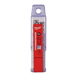 Свердло по металу THUNDERWEB HSS-G MILWAUKEE DIN338, діаметр 3,2x65х36мм, (10шт), пластикова коробка