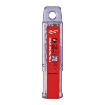 Свердло по металу THUNDERWEB HSS-G MILWAUKEE DIN338, діаметр 3,5x70х39мм, (10шт), пластикова коробка