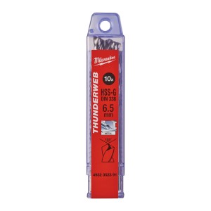 Свердло по металу THUNDERWEB HSS-G MILWAUKEE DIN338, діаметр 6,5x101х63мм, (10шт), пластикова коробка