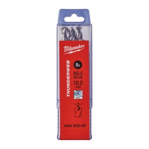 Свердло по металу THUNDERWEB HSS-G MILWAUKEE DIN338, діаметр 10,0x133х87мм, (5шт), пластикова коробка