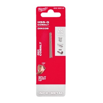 Свердло по металу HSS-Co MILWAUKEE DIN338, діаметр 1,5х40х18мм, (2шт)