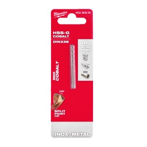 Свердло по металу HSS-Co MILWAUKEE DIN338, діаметр 2,0х49х24мм, (2шт)