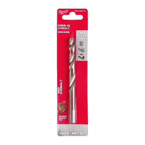 Свердло по металу HSS-Co MILWAUKEE DIN338, діаметр 10,0х133х87мм