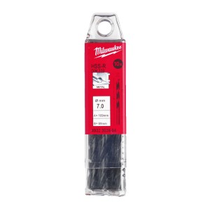 Свердло по металу HSS-R MILWAUKEE DIN338, діаметр 7,0х109х69мм, (10шт), пластикова коробка