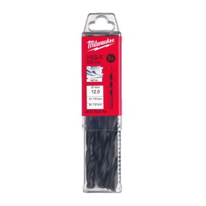 Свердло по металу HSS-R MILWAUKEE DIN338, діаметр 12,0х151х101мм, (5шт), пластикова коробка
