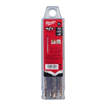Бур SDS-PLUS M2 MILWAUKEE, діаметр 5,0х110х50мм, (10шт), пластикова коробка