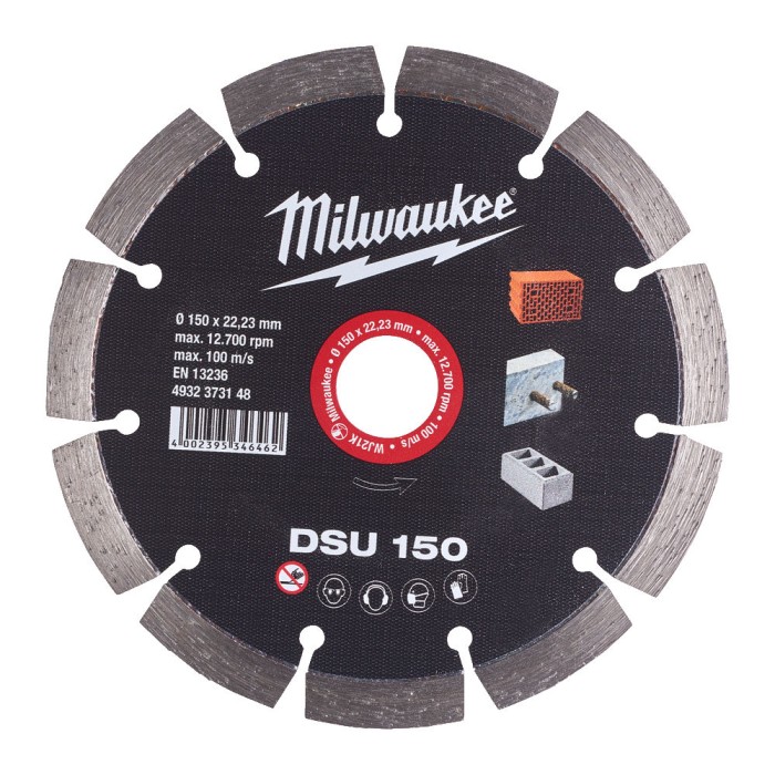 Диск алмазний MILWAUKEE DSU 150, діаметр 150мм (для штроборізів) Диск алмазний MILWAUKEE DSU 150, діаметр 150мм (для штроборізів)