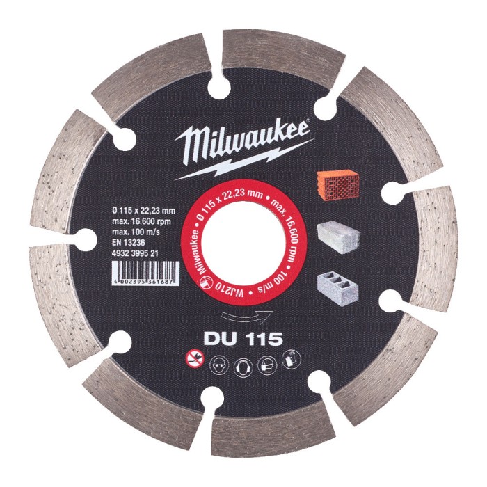 Диск алмазний MILWAUKEE DU 115, діаметр 125мм (цегла, бетон, шлакоблок) Диск алмазний MILWAUKEE DU 115, діаметр 125мм (цегла, бетон, шлакоблок)