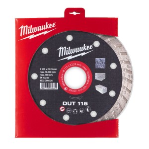 Диск алмазний MILWAUKEE DUT 115, діаметр 115мм (керамічна плитка/чистий різ)