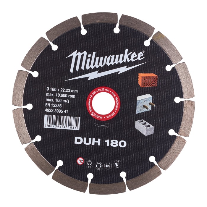 Диск алмазний MILWAUKEE DUH 180, діаметр 180мм (залізобетон, цегла) Диск алмазний MILWAUKEE DUH 180, діаметр 180мм (залізобетон, цегла)