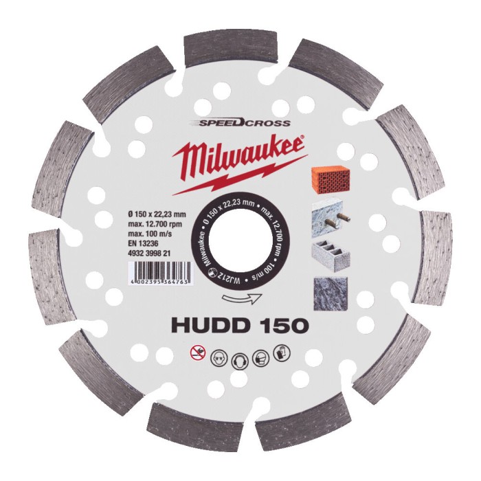 Диск алмазний Speedcross MILWAUKEE HUDD 150, діаметр 150мм (залізобетон, граніт) Диск алмазний Speedcross MILWAUKEE HUDD 150, діаметр 150мм (залізобетон, граніт)