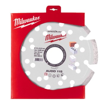 Диск алмазний Speedcross MILWAUKEE AUDD 115, діаметр 115мм (бетон, цегла, асфальт)