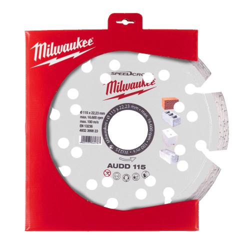 Диск алмазний Speedcross MILWAUKEE AUDD 115, діаметр 115мм (бетон, цегла, асфальт)