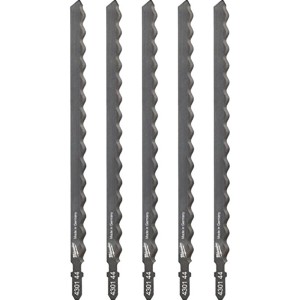 Полотна для лобзиків T313AW MILWAUKEE, 155мм, (5шт), (ізоляційні матерали, гума)