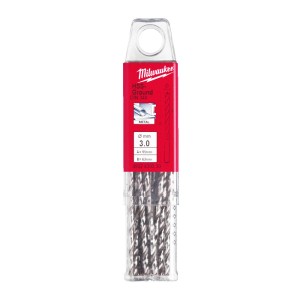 Свердло по металу HSS-G MILWAUKEE DIN340, діаметр 3,0х100х66мм, подовжене, (10шт), пластикова коробка