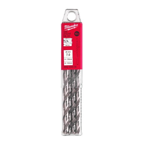 Свердло по металу HSS-G MILWAUKEE DIN340, діаметр 7,0x157х102мм, подовжене, (10шт), пластикова коробка