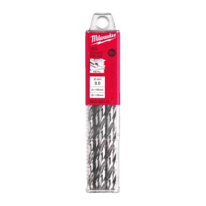 Свердло по металу HSS-G MILWAUKEE DIN340, діаметр 8,0х165х109мм, подовжене, (10шт), пластикова коробка