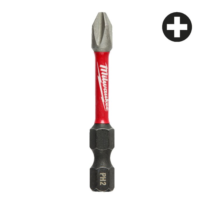 Біта SHOCKWAVE MILWAUKEE, PH2, 50мм, (10шт), пластикова коробка Біта SHOCKWAVE MILWAUKEE, PH2, 50мм, (10шт), пластикова коробка