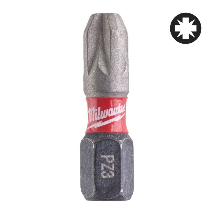 Біта SHOCKWAVE MILWAUKEE, PZ3, 25мм, (25шт), пластикова коробка Біта SHOCKWAVE MILWAUKEE, PZ3, 25мм, (25шт), пластикова коробка