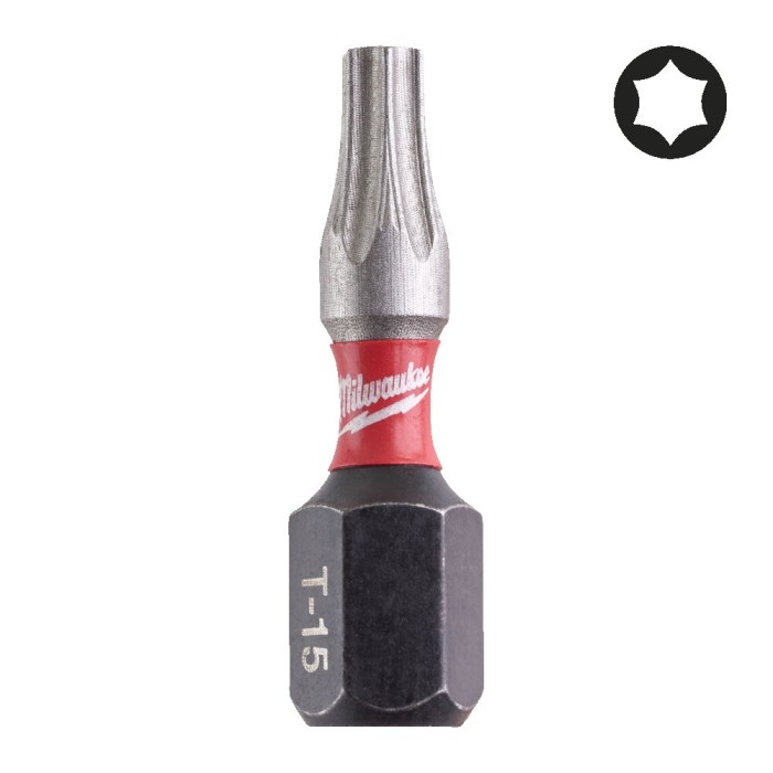 Біта SHOCKWAVE MILWAUKEE, TX15, 25мм, (25шт), пластикова коробка Біта SHOCKWAVE MILWAUKEE, TX15, 25мм, (25шт), пластикова коробка