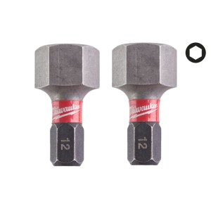 Біта SHOCKWAVE MILWAUKEE, Hex12, 25мм, (2шт) (замена 4932500385)