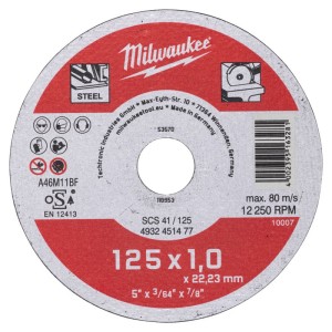 Диск відрізний по металу MILWAUKEE, SCS 41/125х1, діаметр 125мм