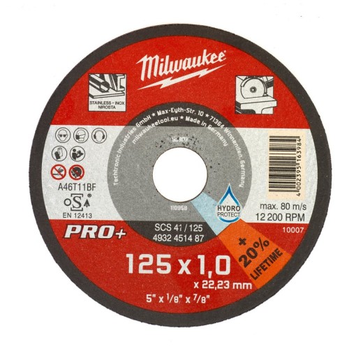 Диск відрізний по металу MILWAUKEE, SCS 41/125х1 PRO+, діаметр 125мм