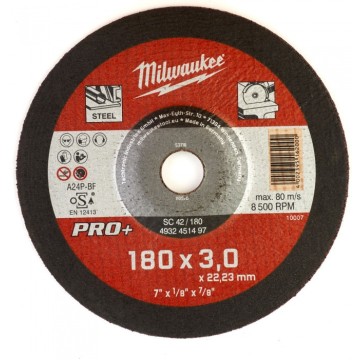 Диск відрізний по металу MILWAUKEE, SCS 42/180х3 PRO+, діаметр 180мм