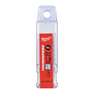 Свердло по металу THUNDERWEB HSS-G MILWAUKEE DIN338, діаметр 1,8х46х22мм, (10шт), пластикова коробка