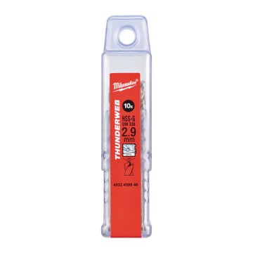 Свердло по металу THUNDERWEB HSS-G MILWAUKEE DIN338, діаметр 2,9х61х33мм, (10шт), пластикова коробка